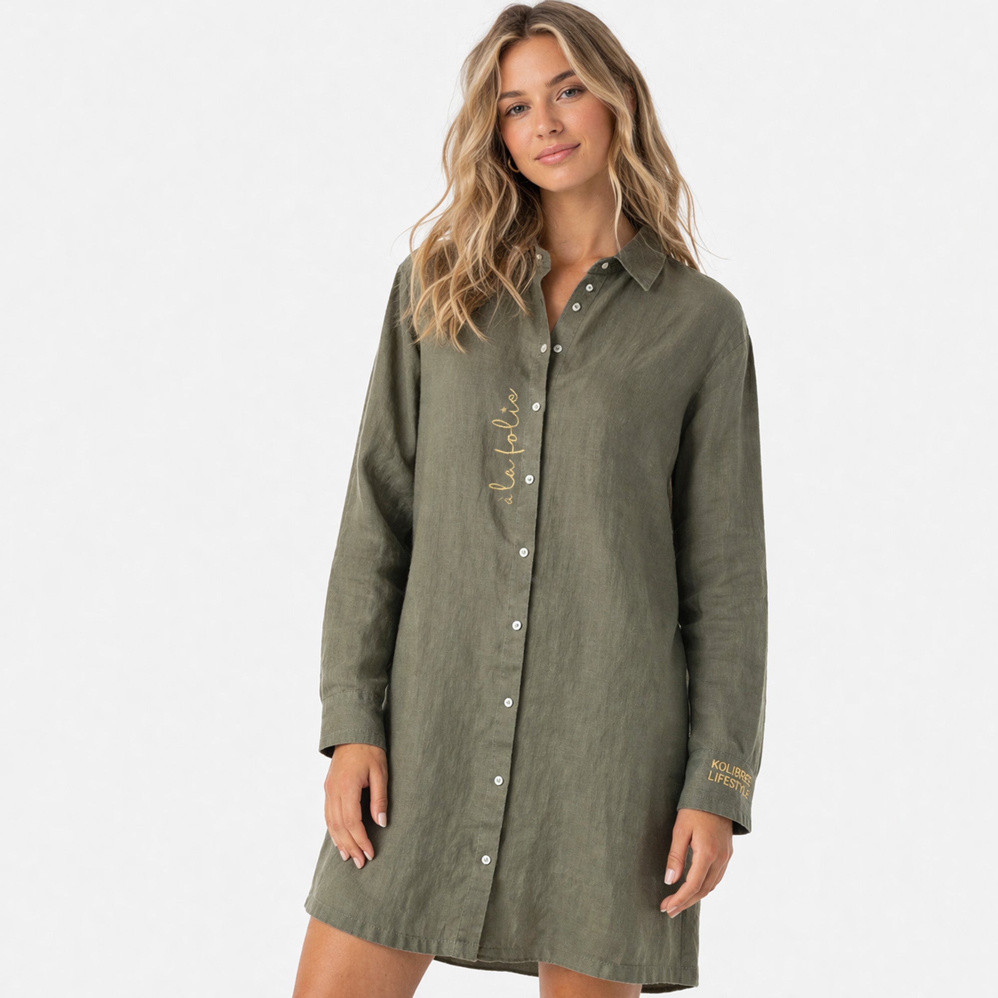 Robe chemise en lin