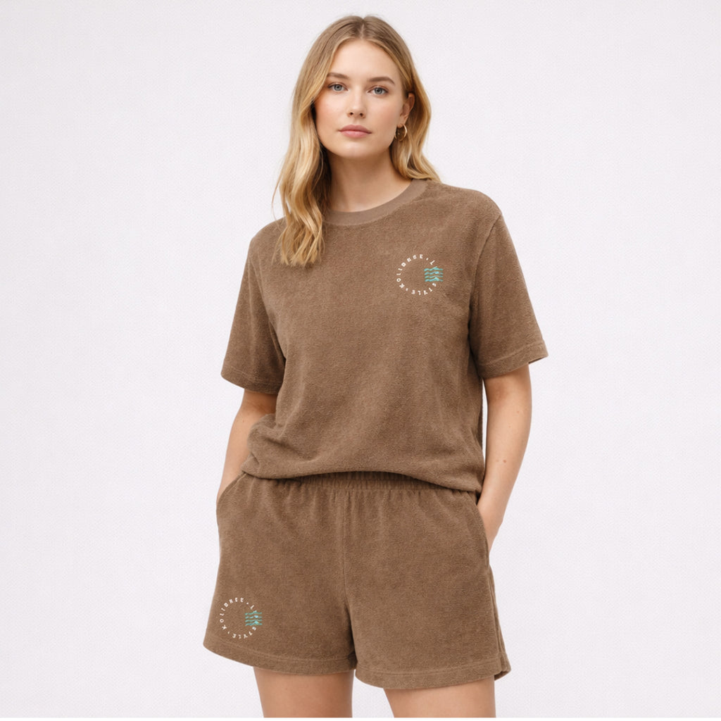 Short éponge Coffee femme