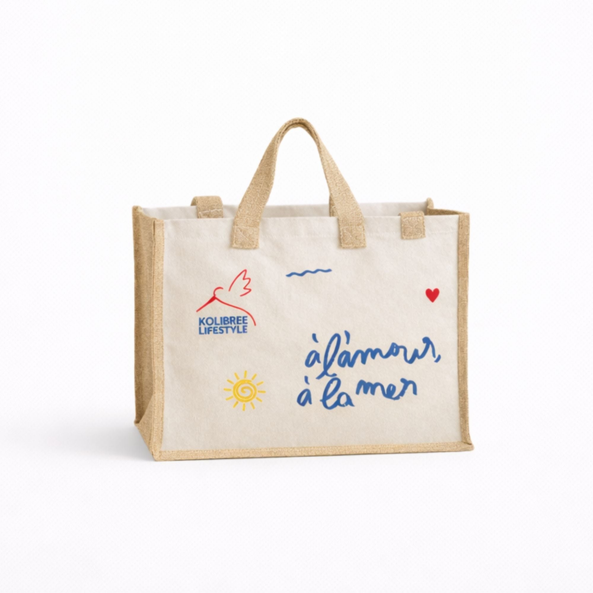 Sac cabas toile naturelle à l'amour