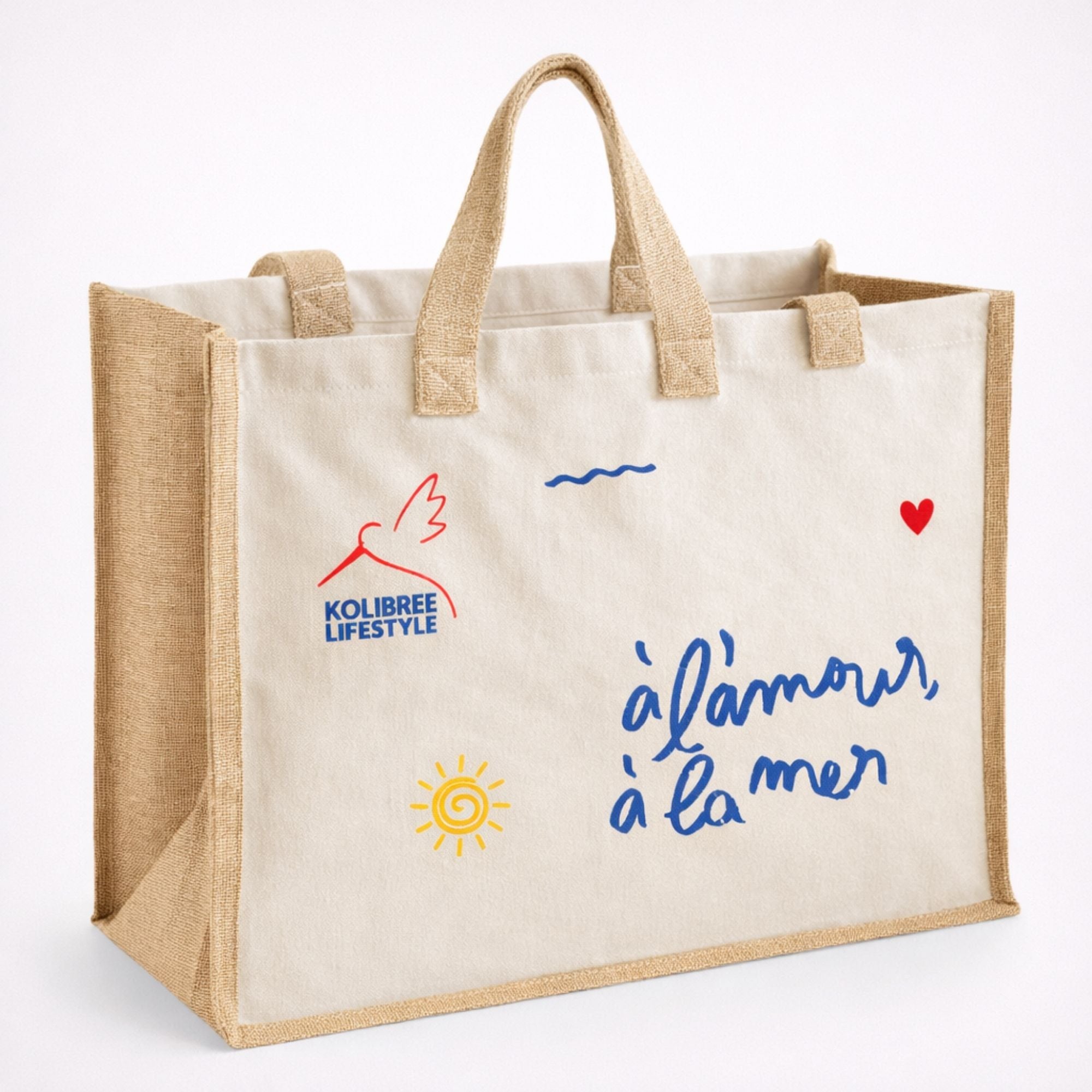 Sac cabas toile naturelle à l'amour