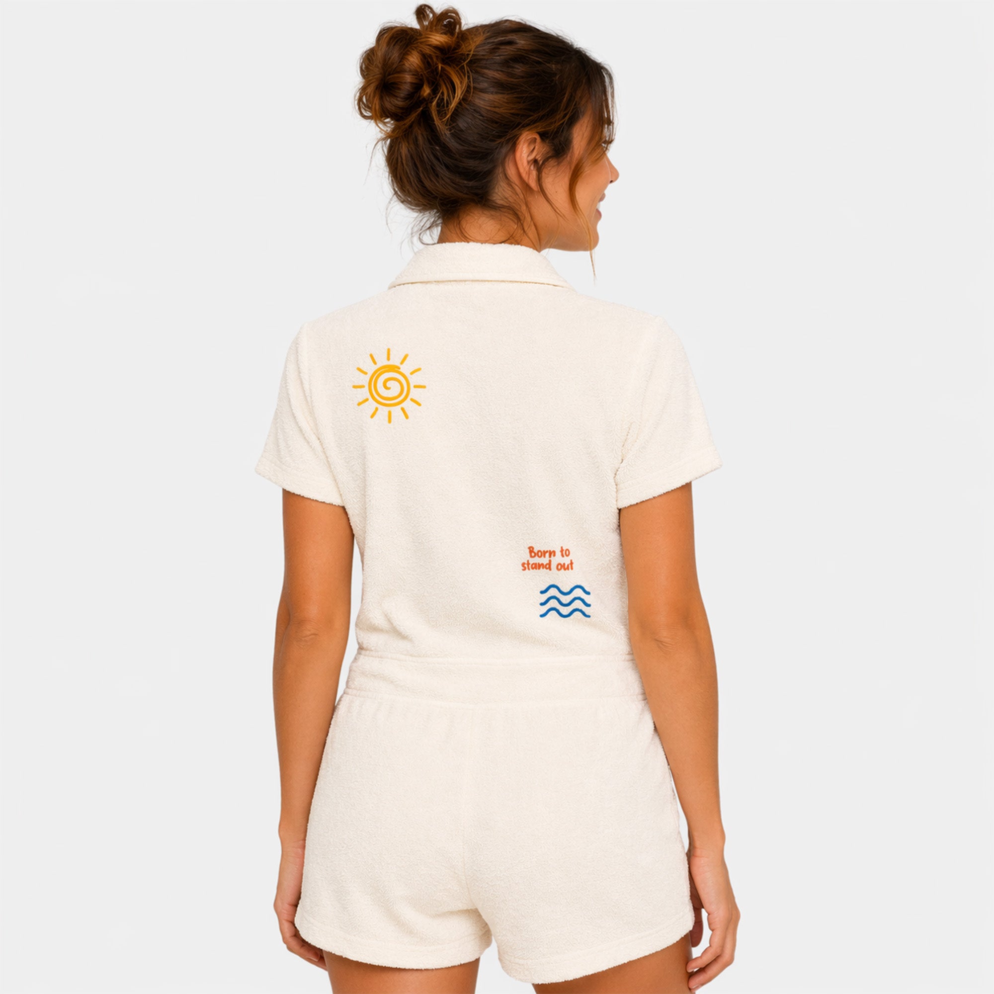 Combinaison short éponge Ivoire