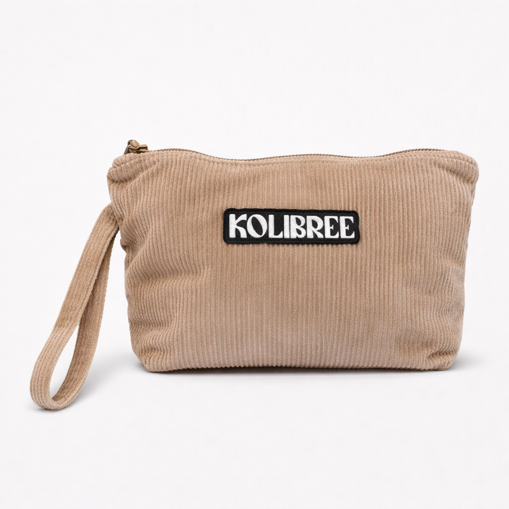 Pochette en velours côtelé