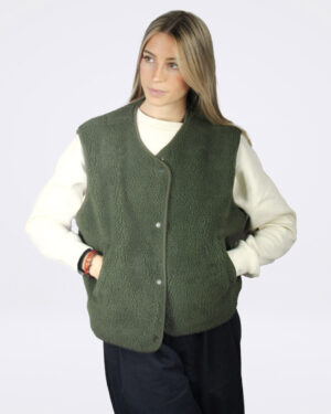 Veste sans manches en sherpa femme