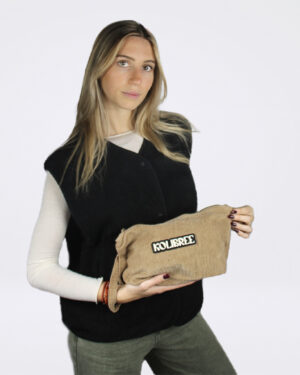 Pochette en velours côtelé